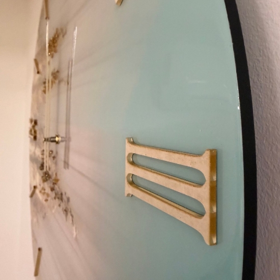 Orologio goldy 60cm per parete tondo moderno in resina oro